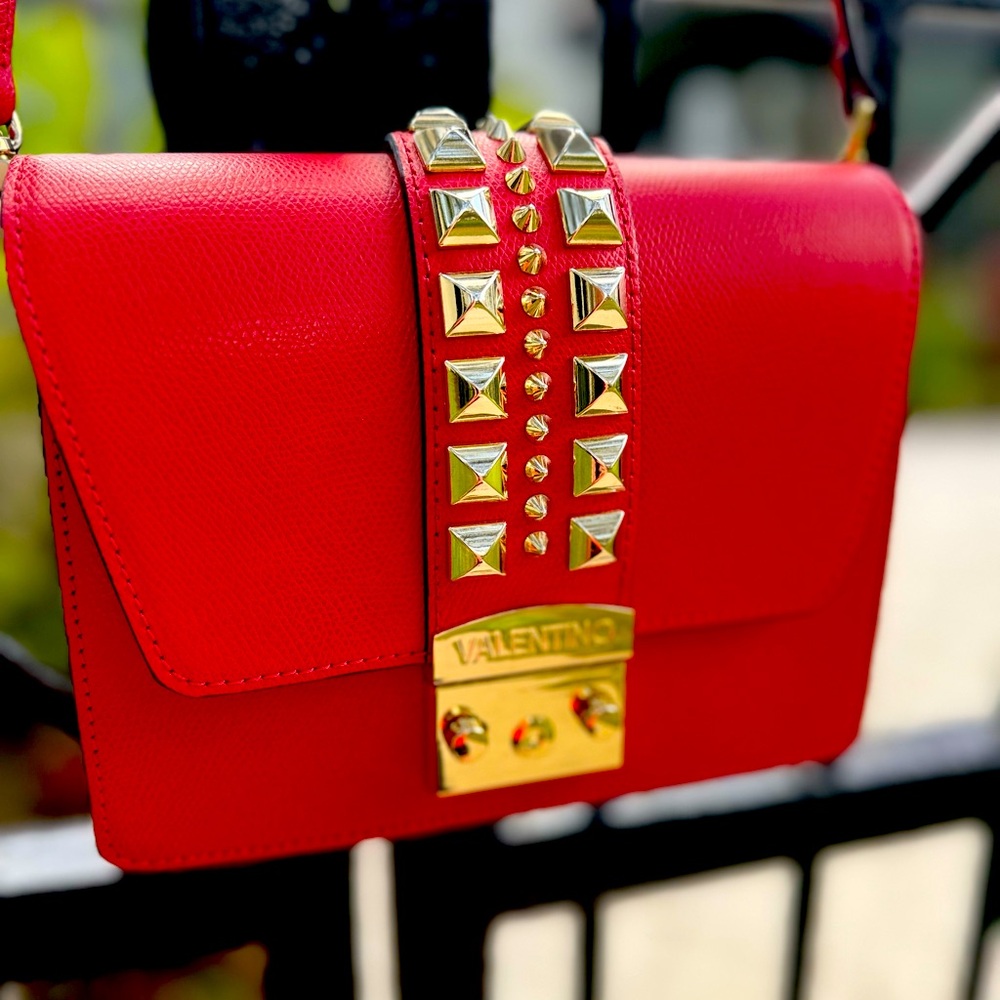 Valentino Red Crossbody Bag with gold Hardware